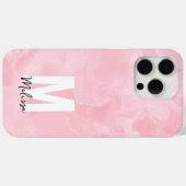 Chique Moderne Roze Marmeren Waterverf Monogram Case-Mate iPhone Case (Achterkant (horizontaal))