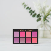 Chique moderne roze oogschaduw pallete make-up art visitekaartje (Staand voorkant)