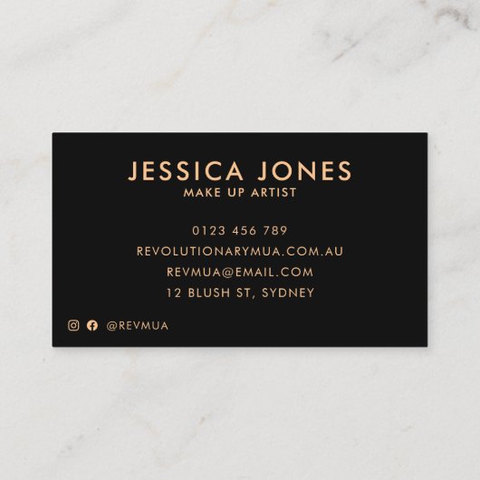 Chique moderne roze oogschaduw pallete make-up art visitekaartje (Achterkant)