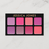 Chique moderne roze oogschaduw pallete make-up art visitekaartje (Voorkant)