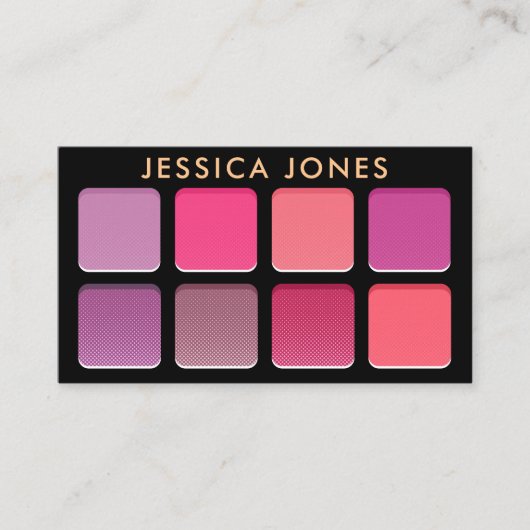 Chique moderne roze oogschaduw pallete make-up art visitekaartje (Voorkant)