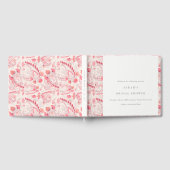 Chique moderne roze paisley-typografie bruidsmeisj gastenboek (Volledig)