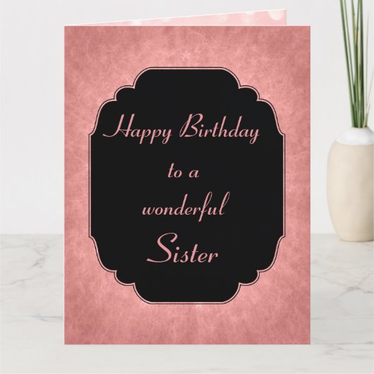 Chique moderne roze sterren Gefeliciteerd zus Kaart (Voorkant)