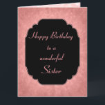Chique moderne roze sterren Happy Birthday Sister Kaart<br><div class="desc">Stijlvol en elegant roze modern Happy Birthday Sister design Wenskaart.</div>