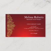 Chique moderne rustieke huis interieur decorator visitekaartje (Achterkant)