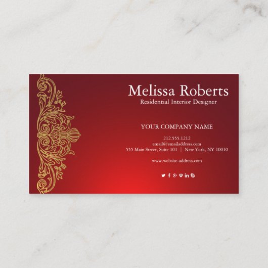 Chique moderne rustieke huis interieur decorator visitekaartje (Achterkant)