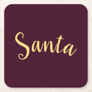 Chique moderne "Santa" script op feestelijke Bourg Kartonnen Onderzetters