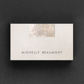 Chique Moderne Schoonheidssalon Faux Sequin Beige Visitekaartje