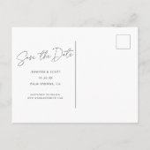 Chique moderne script bruiloft foto opslaan van de aankondigingskaart (Achterkant)