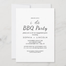Chique moderne script "I Do BBQ" verlovingspartij  Kaart