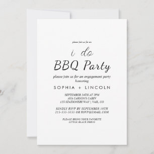 Chique moderne script "I Do BBQ" verlovingspartij  Kaart