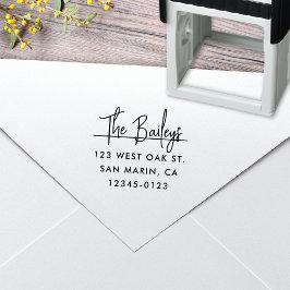 Chique moderne scriptnaam retouradres  zelfinktende stempel