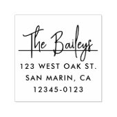 Chique moderne scriptnaam retouradres  zelfinktende stempel (Design)