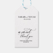 Chique moderne stijlvolle elegante bruiloft dank u cadeaulabel (Voorkant)