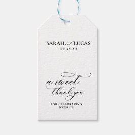 Chique moderne stijlvolle elegante bruiloft dank u cadeaulabel