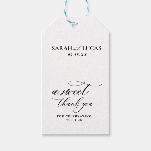 Chique moderne stijlvolle elegante bruiloft dank u cadeaulabel (Voorkant)