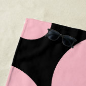 Chique moderne stippen huwelijksdatum strandlaken (In situ)