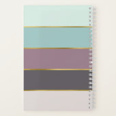 Chique moderne strepen gepersonaliseerd notitieboek (Achterkant)
