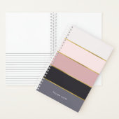Chique moderne strepen gepersonaliseerd notitieboek (Binnen)