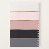 Chique moderne strepen gepersonaliseerd notitieboek (Achterkant)