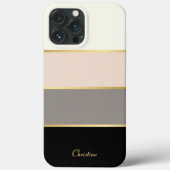 Chique moderne strepenpatroon met naam Case-Mate iPhone case (Achterkant)