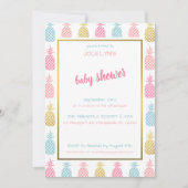 Chique Moderne Tropische Ananas Baby Shower Kaart (Voorkant)
