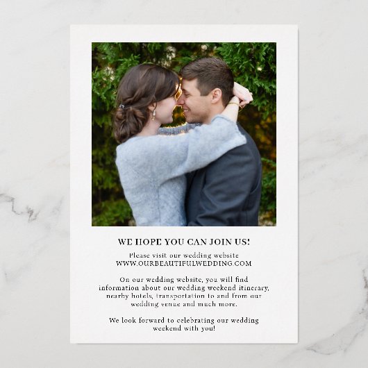 Chique moderne trouwkaart 'Save the Date' Folie Uitnodiging (Achterkant)