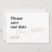 Chique moderne typografie bewaar de datum save the date (Voorkant)
