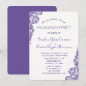 Chique moderne ultra violette kanten verlovingsfee kaart (Voorkant / Achterkant)
