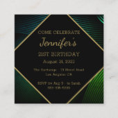 Chique moderne verjaardag informatiekaartje (Voorkant)