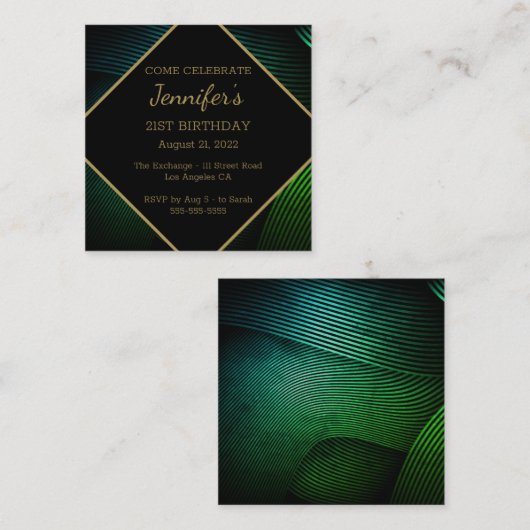 Chique moderne verjaardag informatiekaartje (Voorkant / Achterkant)