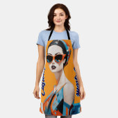 Chique moderne vrouw, geometrische elegantie schort (Gedragen)