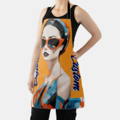 Chique moderne vrouw, geometrische elegantie schort (Insitu)