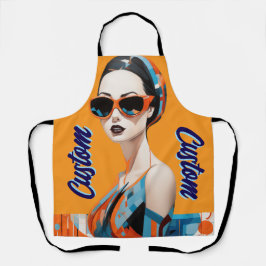 Chique moderne vrouw, geometrische elegantie schort