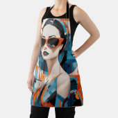 Chique moderne vrouw, geometrische elegantie schort (Insitu)