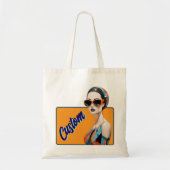 Chique moderne vrouw, geometrische elegantie tote bag (Voorkant)