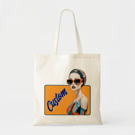Chique moderne vrouw, geometrische elegantie tote bag