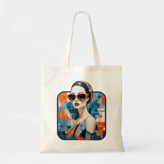 Chique moderne vrouw, geometrische elegantie tote bag (Voorkant)