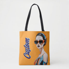 Chique moderne vrouw, geometrische elegantie tote bag