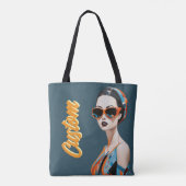 Chique moderne vrouw, geometrische elegantie tote bag (Achterkant)