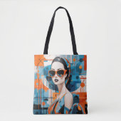 Chique moderne vrouw, geometrische elegantie tote bag (Voorkant)