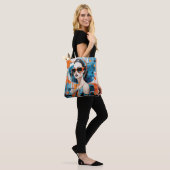 Chique moderne vrouw, geometrische elegantie tote bag (Op model)