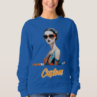 Chique moderne vrouw, geometrische elegantie trui