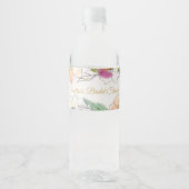 Chique Moderne Waterverf Bloemen Baby Vrijgezellen Waterfles Etiket (Voorkant)