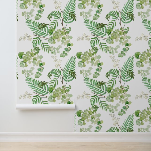 Chique moderne waterverf groen naadloos behang (Applicatie)