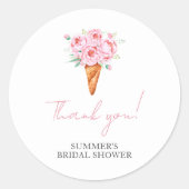 Chique moderne waterverf ijs bridal shower ronde sticker (Voorkant)