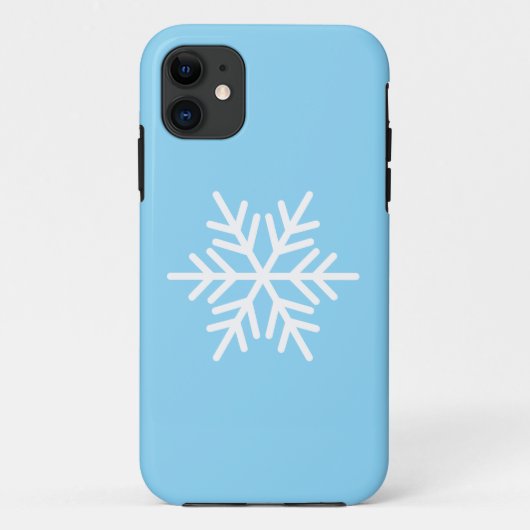 Chique Moderne Witte Noordse Sneeuwvlok Op Lichtbl Case-Mate iPhone Case (Achterkant)