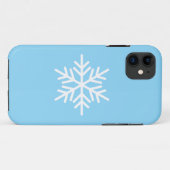 Chique Moderne Witte Noordse Sneeuwvlok Op Lichtbl Case-Mate iPhone Case (Achterkant (horizontaal))