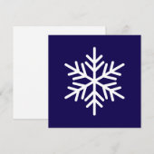 Chique moderne witte Nordic sneeuwvlok op marinebl Feestdagenkaart (Voorkant / Achterkant)