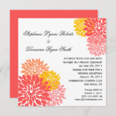 Chique moderne zalm perzik gouden bloemblaadjes kaart (Voorkant / Achterkant)